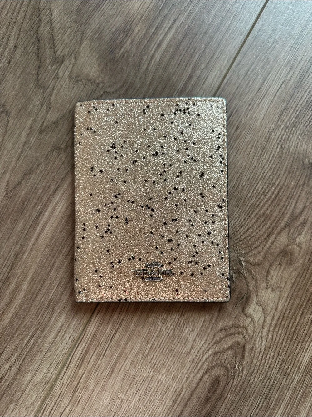 Coach Gold Glitter Card Holder Wallet